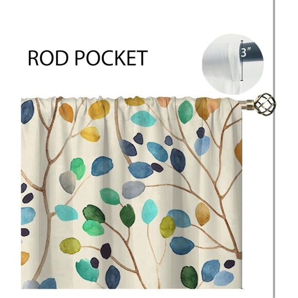 2 Panels Sheer Kitchen Curtains Voile Tier Curtains 24” Length - Picture 6 of 7